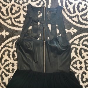 Strappy Pleather Skater Dress